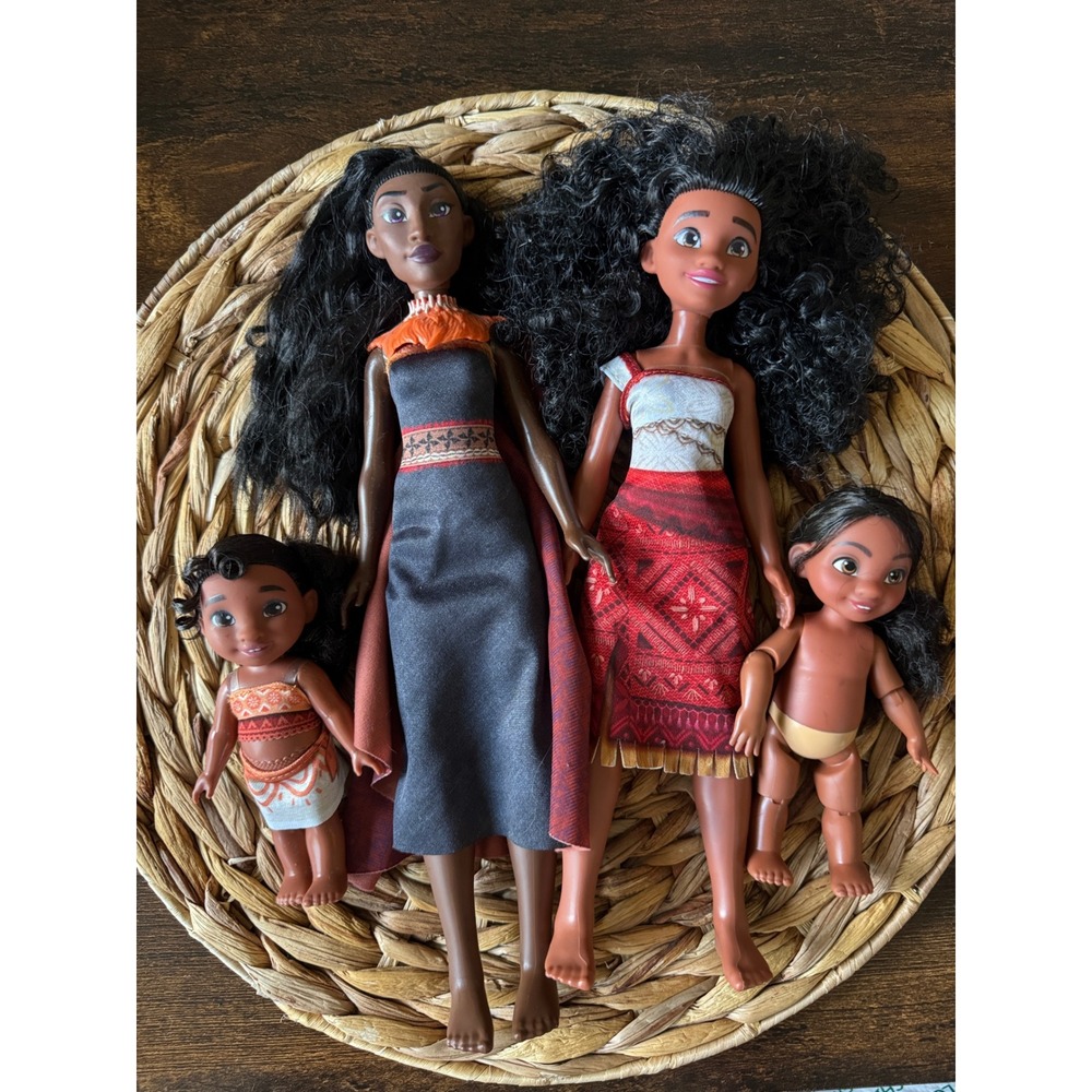 Mattel Disney Moana 2 Doll Lot of 4 Moana Matangi Simea Toddler Fashion Dolls